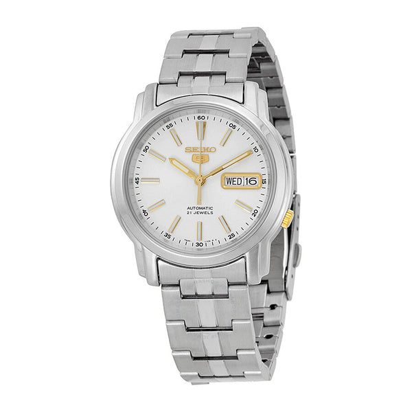 Seiko 5 Automatic Silver Dial Stainless Steel Men's Watch SNKL77 - The Watches Men & Co