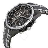 Seiko Solar Chronograph Black Dial Men's Watch SSC143 - The Watches Men & Co #2