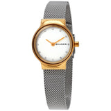 Skagen Freja White Dial Stainless Steel Mesh Ladies Watch SKW2666 - The Watches Men & Co