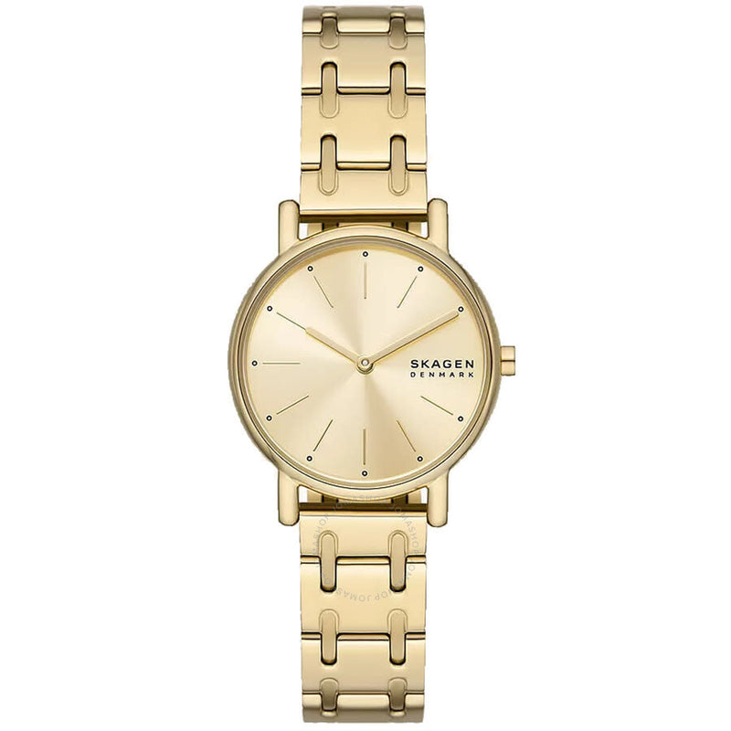 Skagen Signatur Lille Quartz Gold Dial Ladies Watch SKW3124 - The Watches Men & Co