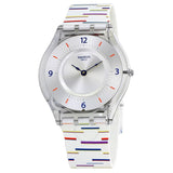 Swatch Thin Liner Silver Dial Ladies Watch SFE108 - The Watches Men & Co #3