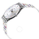 Swatch Thin Liner Silver Dial Ladies Watch SFE108 - The Watches Men & Co #2