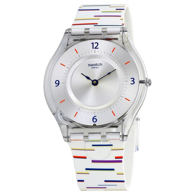 Swatch Thin Liner Silver Dial Ladies Watch SFE108 - The Watches Men & Co #3