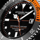 Stuhrling Original Aquadiver Automatic Black Dial Men's Watch M13518 - The Watches Men & Co #4