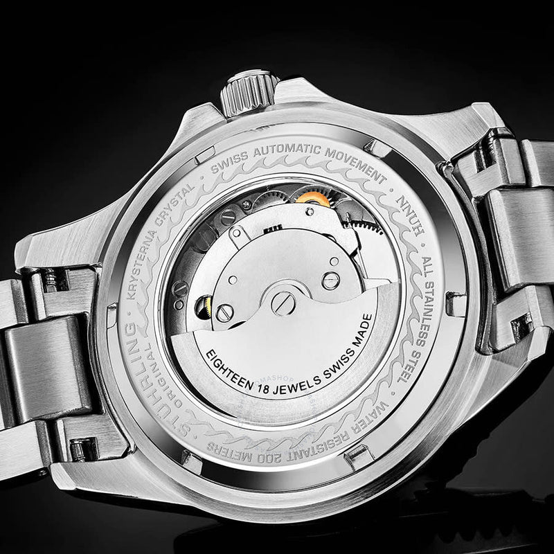 Stuhrling Original Aquadiver Automatic Black Dial Men's Watch M13518 - The Watches Men & Co #3