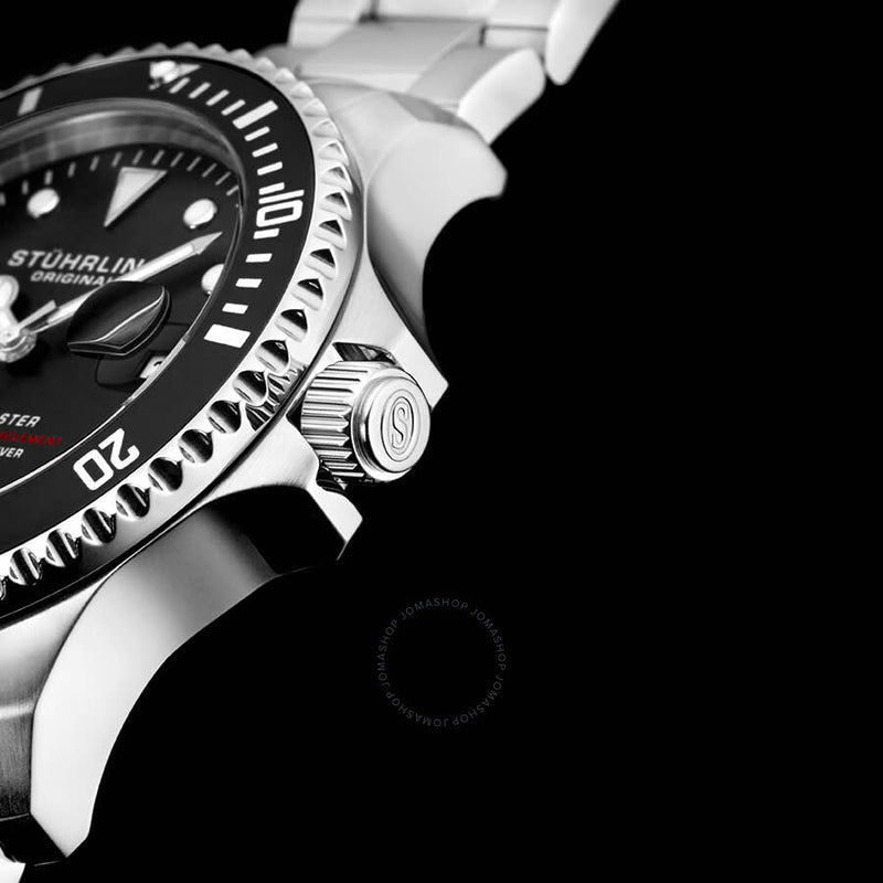 Stuhrling Original Aquadiver Automatic Black Dial Men's Watch M13534#M13534 - The Watches Men & Co #7