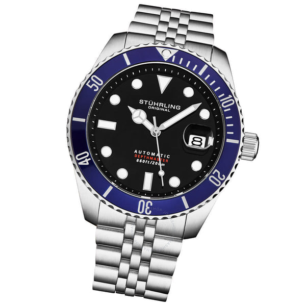 Stuhrling Original Aquadiver Automatic Black Dial Men's Watch M18017 - The Watches Men & Co #2