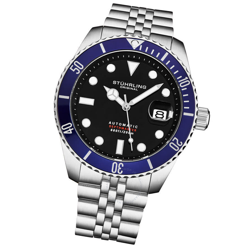 Stuhrling Original Aquadiver Automatic Black Dial Men's Watch M18017 - The Watches Men & Co #2