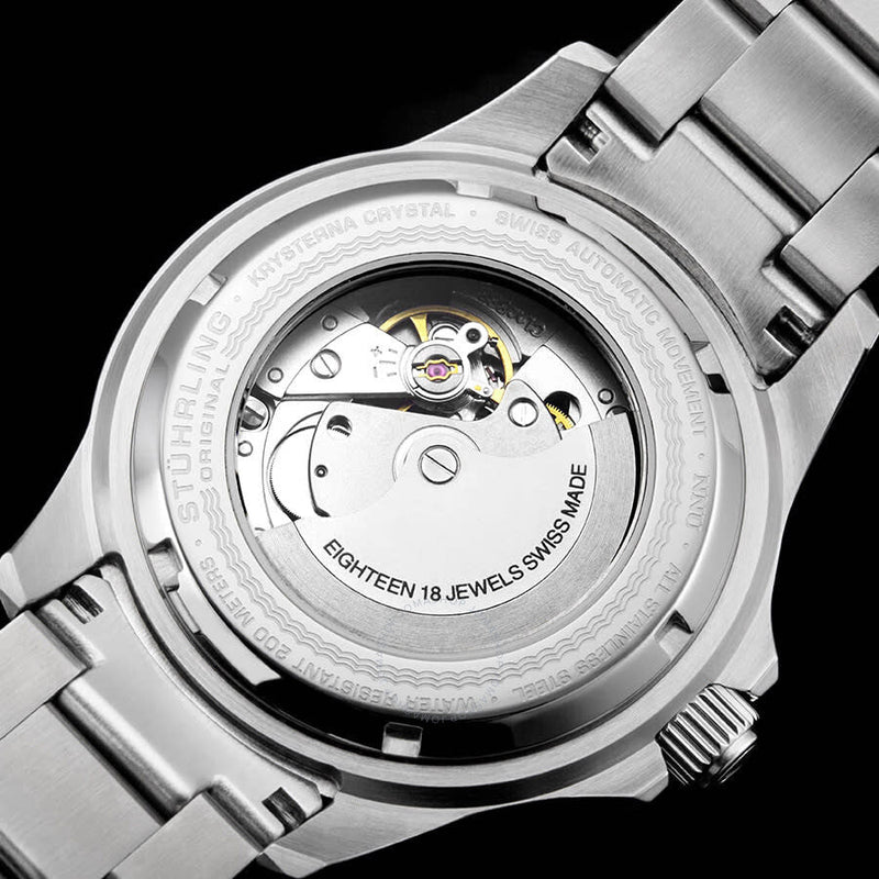 Stuhrling Original Aquadiver Automatic Blue Dial Men's Watch M13535#M13535 - The Watches Men & Co #6