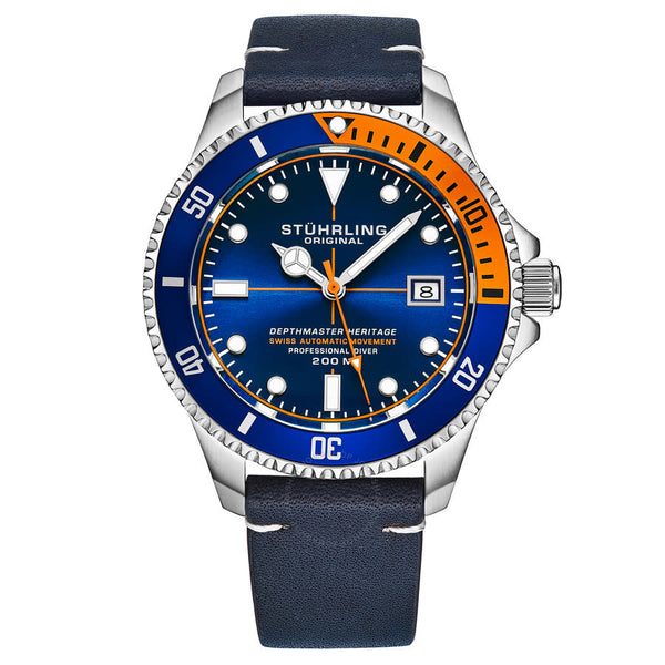 Stuhrling Original Aquadiver Automatic Blue Dial Men's Watch M17183 - The Watches Men & Co