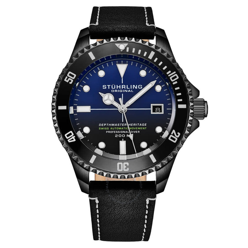 Stuhrling Original Aquadiver Automatic Blue Dial Men's Watch M17222 - The Watches Men & Co