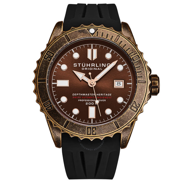 Stuhrling Original Aquadiver Automatic Brown Dial Men's Watch M16858 - The Watches Men & Co