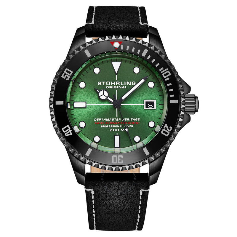 Stuhrling Original Aquadiver Automatic Green Dial Men's Watch M17221 - The Watches Men & Co