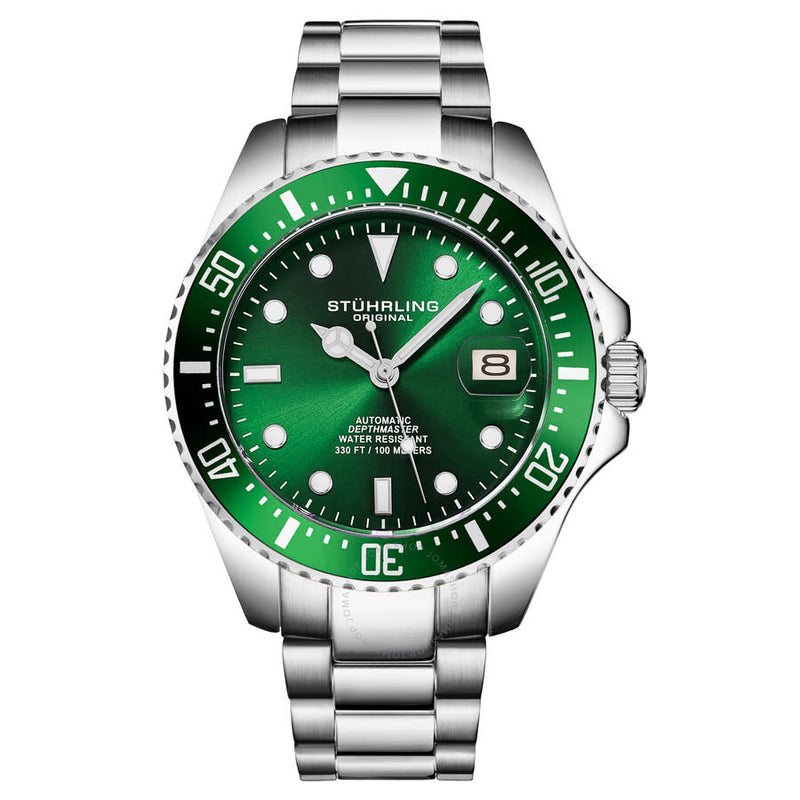 Stuhrling Original Aquadiver Automatic Green Dial Men's Watch M18253 - The Watches Men & Co