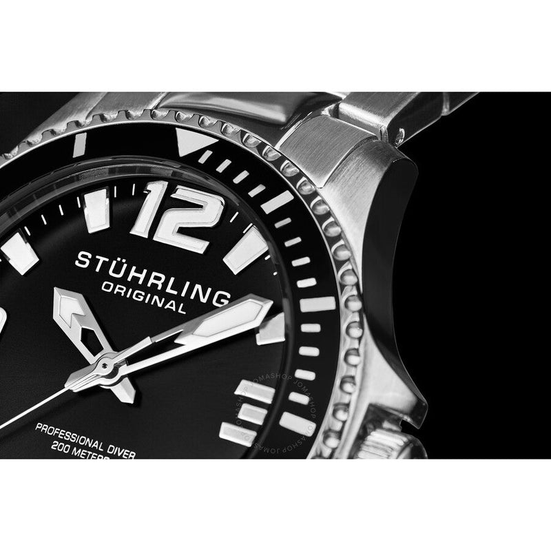 Stuhrling Original Aquadiver Black Dial Men's Watch M15266 - The Watches Men & Co #4