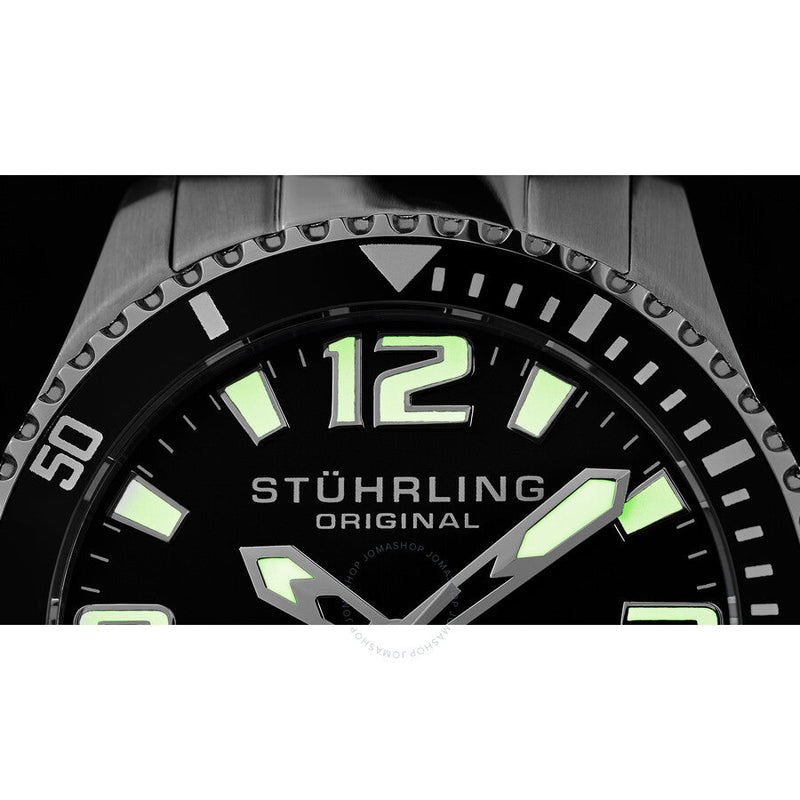 Stuhrling Original Aquadiver Black Dial Men's Watch M15266 - The Watches Men & Co #3
