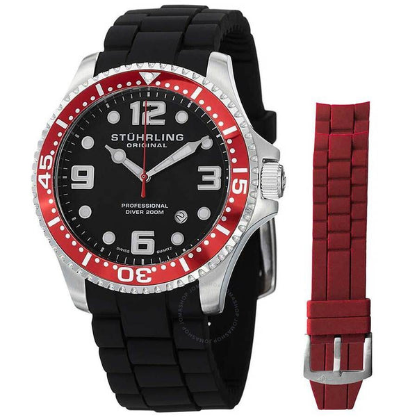 Stuhrling Original Aquadiver Black Dial Men's Watch M15392 - The Watches Men & Co