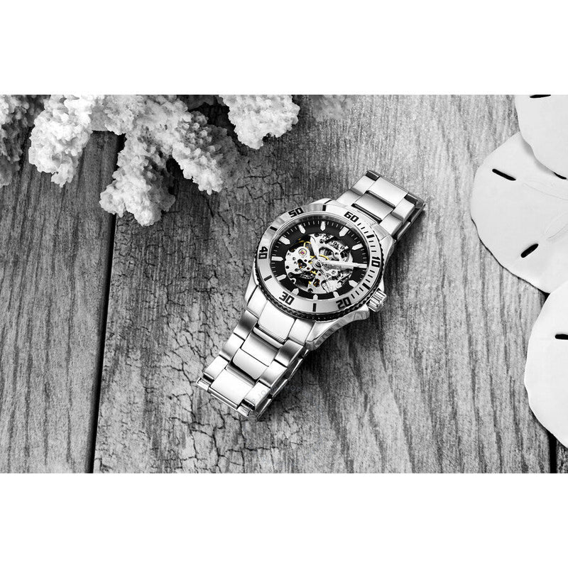 Stuhrling Original Aquadiver Black Dial Men's Watch M15818 - The Watches Men & Co #3