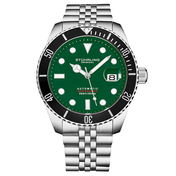 Stuhrling Original Aquadiver Automatic Green Dial Men's Watch M18018 - The Watches Men & Co