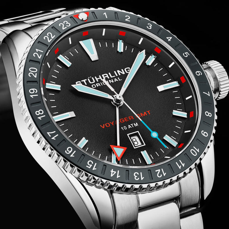 Stuhrling Original Aquadiver Quartz Black Dial Men's Watch M17217#M17217 - The Watches Men & Co #6