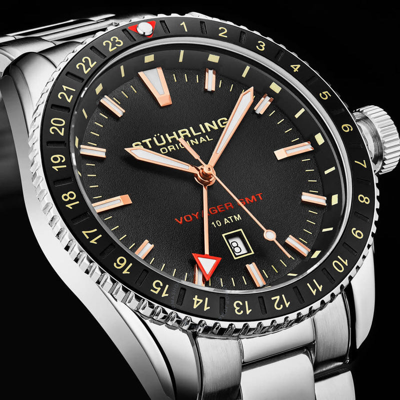 Stuhrling Original Aquadiver Quartz Black Dial Men's Watch M17220#M17220 - The Watches Men & Co #6