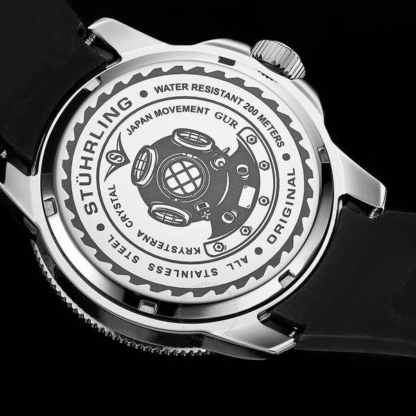 Stuhrling Original Aquadiver Quartz Blue Dial Men's Watch M13623 - The Watches Men & Co #2