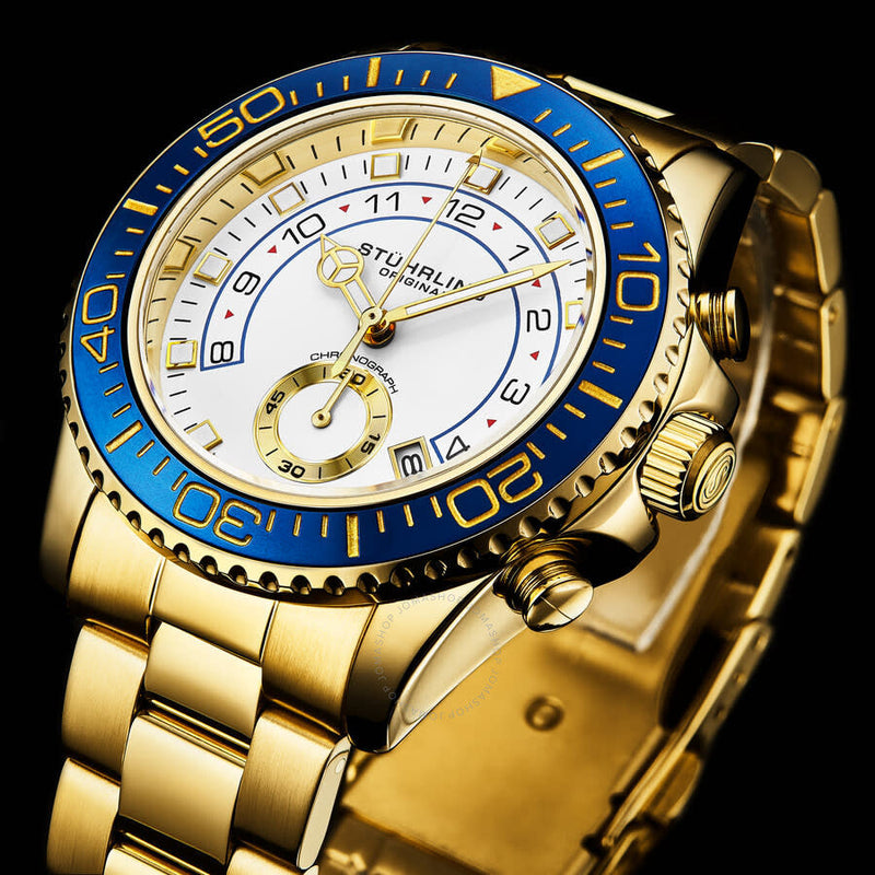 Stuhrling Original Aquadiver Quartz White Dial Men's Watch M16745 - The Watches Men & Co #4