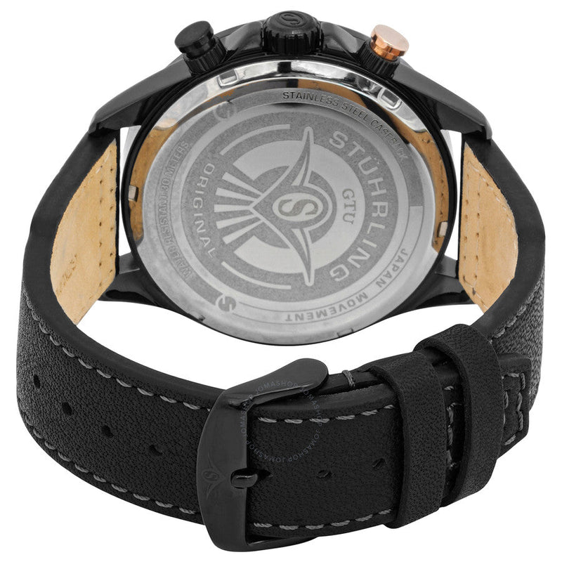 Stuhrling Original Aviator Black Dial Men's Watch M15544 - The Watches Men & Co #3