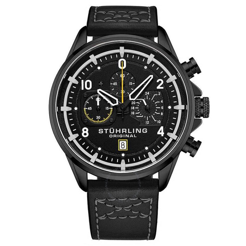 Stuhrling Original Aviator Black Dial Men's Watch M15556 - The Watches Men & Co