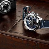 Stuhrling Original Aviator Quartz Blue Dial Men's Watch M13587 - The Watches Men & Co #3