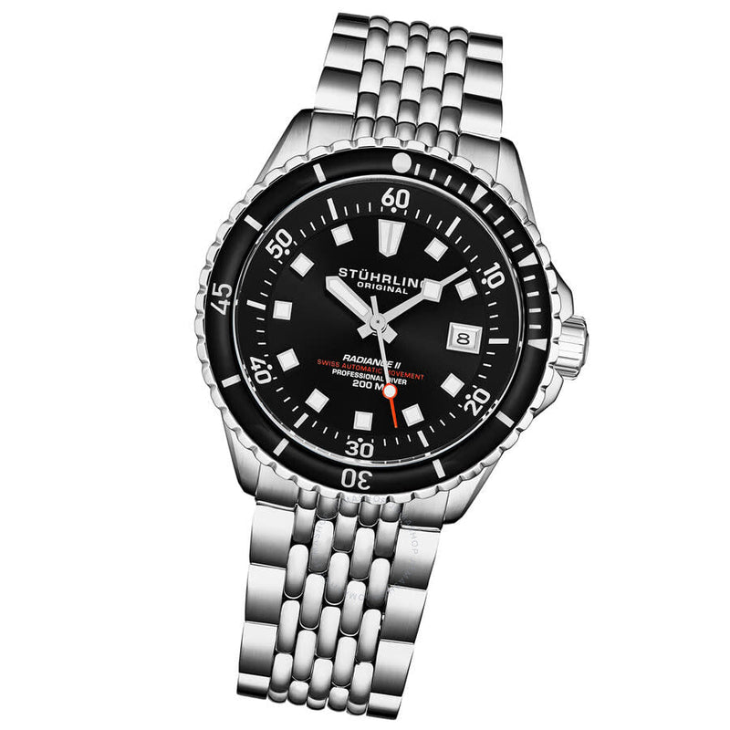 Stuhrling Original Depthmaster Automatic Black Dial Men's Watch M18010 - The Watches Men & Co #2