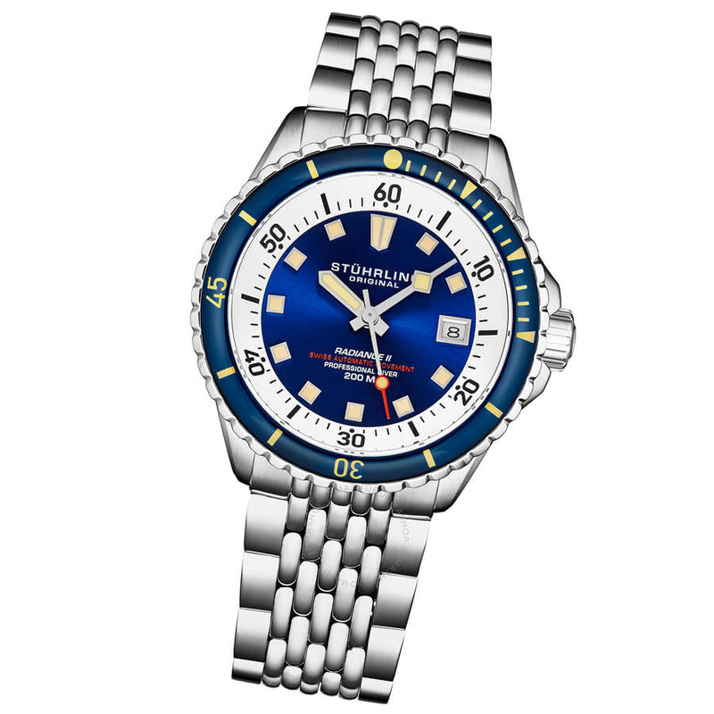 Stuhrling Original Depthmaster Automatic Blue Dial Men's Watch M18011 - The Watches Men & Co #2