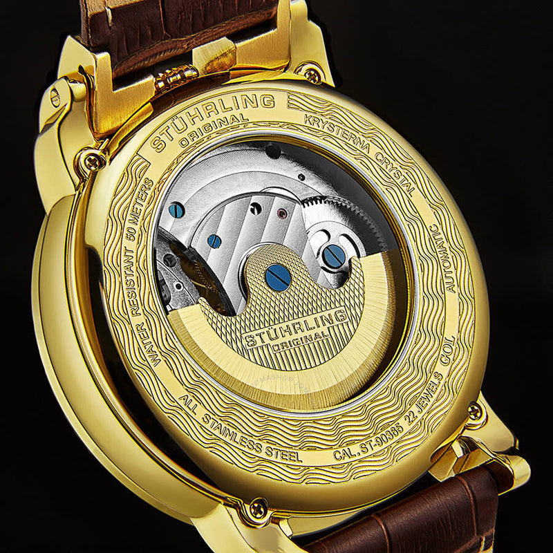 Stuhrling Original Legacy Automatic Gold Dial Men's Watch M13514 - The Watches Men & Co #3