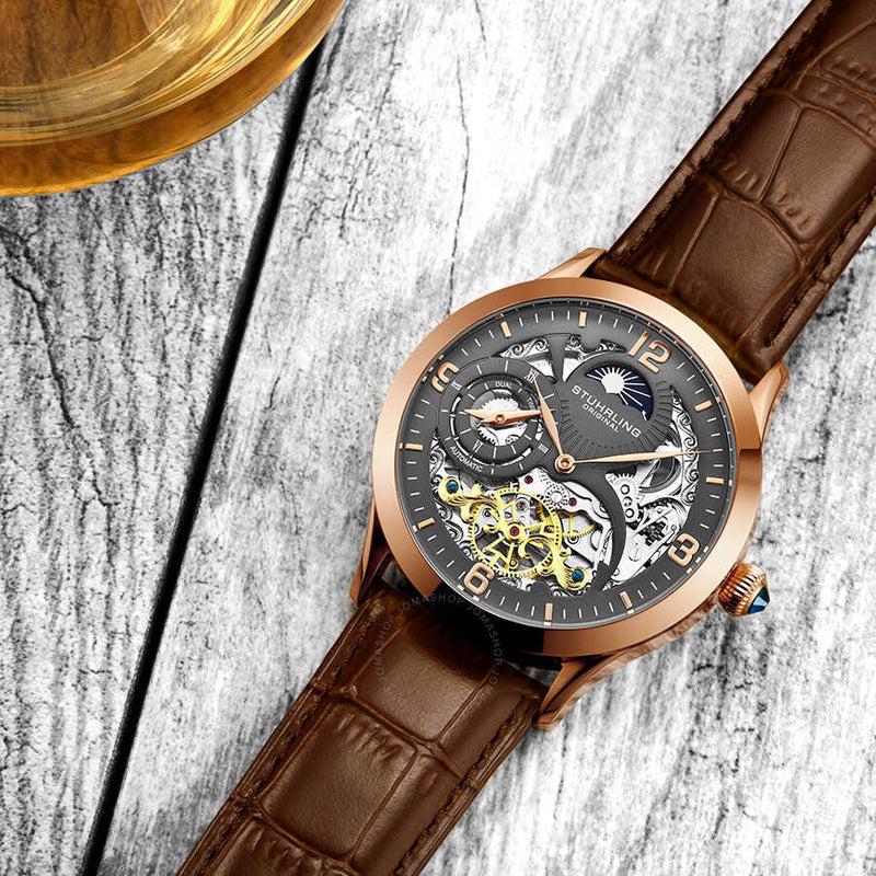 Stuhrling Original Legacy Automatic Gunmetal Dial Men's Watch M13595 - The Watches Men & Co #3