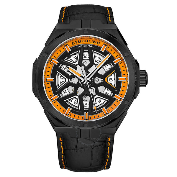 Stuhrling Original Legacy Automatic Orange Dial Men's Watch M13484 - The Watches Men & Co