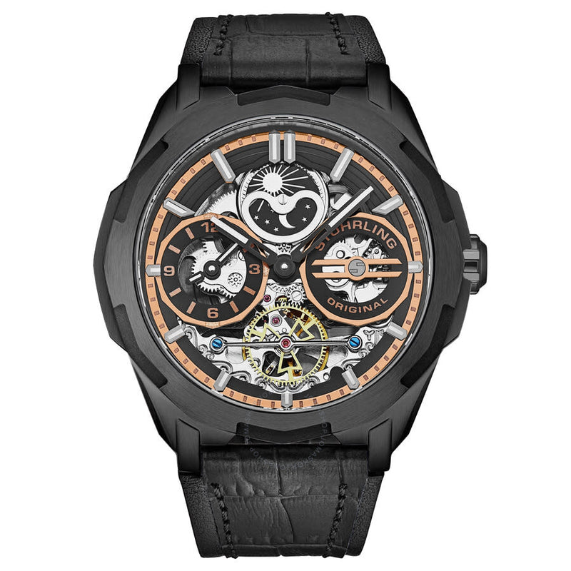 Stuhrling Original Legacy Chronograph Automatic Black Dial Men's Watch M18222 - The Watches Men & Co