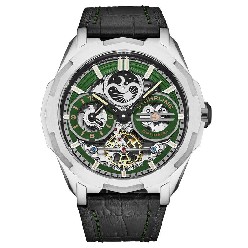 Stuhrling Original Legacy Chronograph Automatic Green Dial Men's Watch M18220 - The Watches Men & Co
