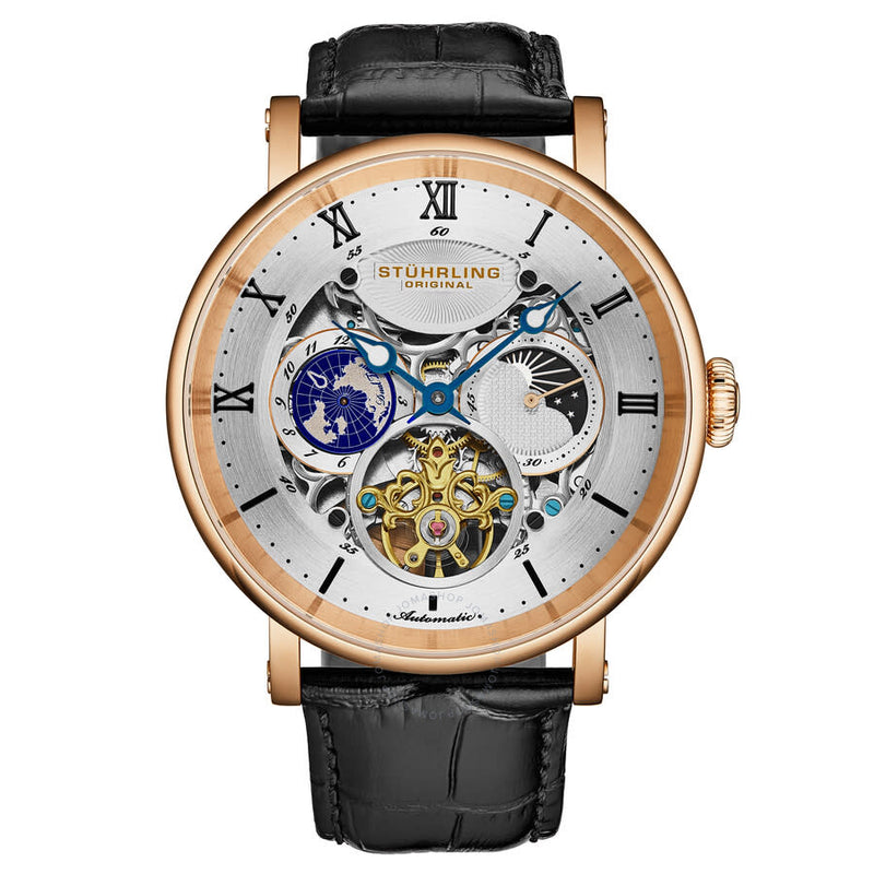 Stuhrling Original Legacy Chronograph Automatic Silver Dial Men's Watch M18231 - The Watches Men & Co