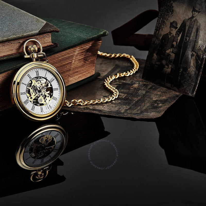 Stuhrling Original Legacy Hand Wind White Dial Men's Pocket Watch M13644 - The Watches Men & Co #5