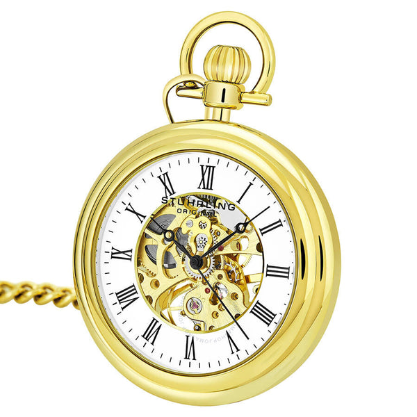 Stuhrling Original Legacy Hand Wind White Dial Men's Pocket Watch M13644 - The Watches Men & Co