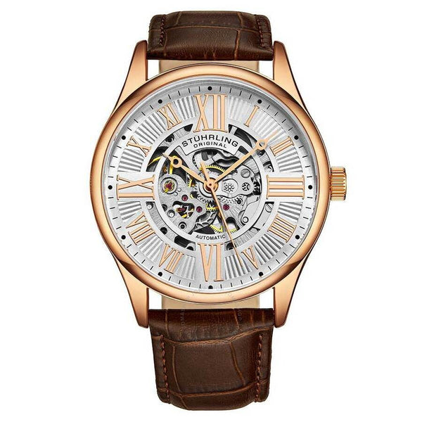 Stuhrling Original Legacy Silver Dial Brown Leather Men's Watch M15730 - The Watches Men & Co