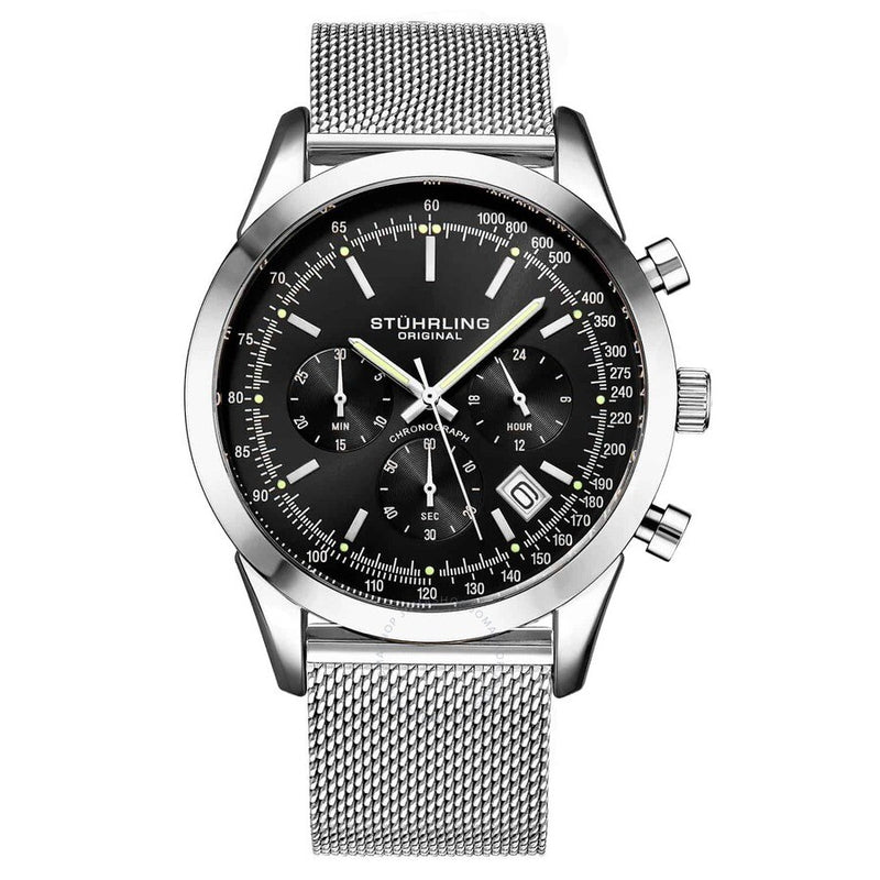 Stuhrling Original Monaco Black Dial Men's Watch M15856 - The Watches Men & Co
