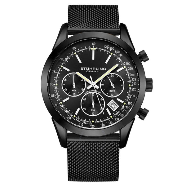 Stuhrling Original Monaco Black Dial Men's Watch M15860 - The Watches Men & Co