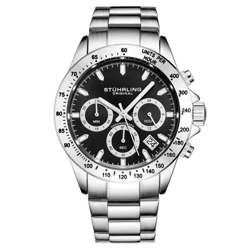 Stuhrling Original Monaco Black Dial Men's Watch M15962 - The Watches Men & Co