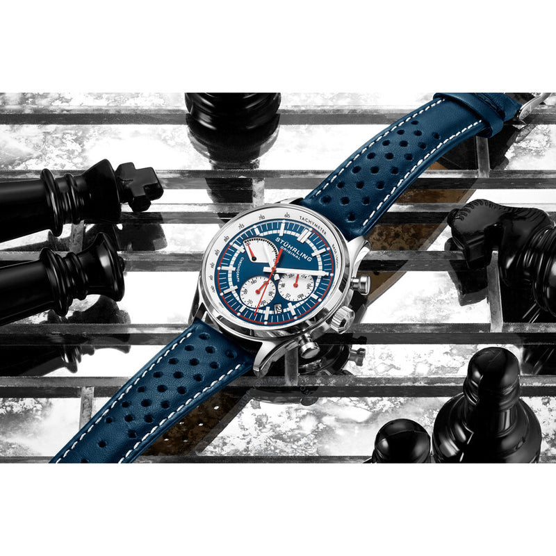 Stuhrling Original Monaco Blue Dial Men's Watch M15562 - The Watches Men & Co #3
