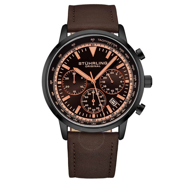 Stuhrling Original Monaco Brown Dial Brown Leather Men's Watch M15891 - The Watches Men & Co