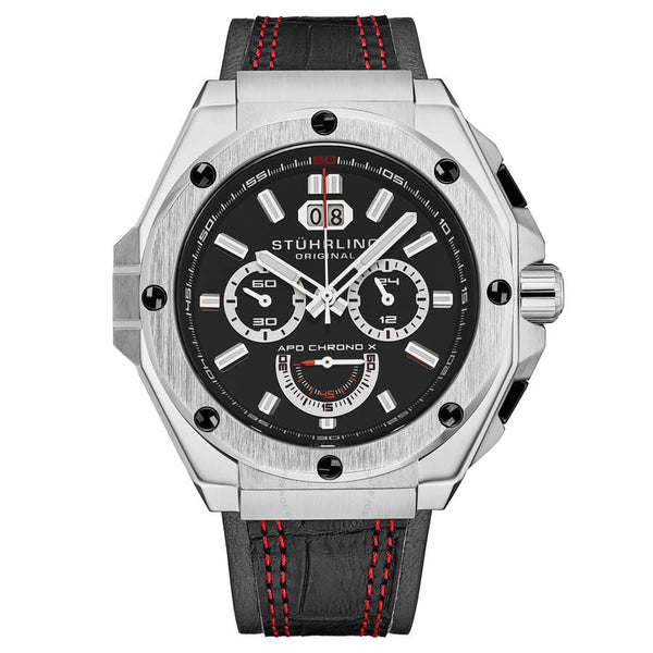 Stuhrling Original Monaco Chronograph Quartz Black Dial Men's Watch M18236 - The Watches Men & Co