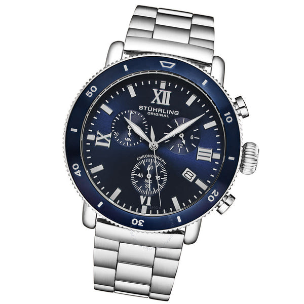 Stuhrling Original Monaco Chronograph Quartz Blue Dial Men's Watch M17993 - The Watches Men & Co #2