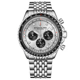 Stuhrling Original Monaco Chronograph Quartz Silver Dial Men's Watch M18215 - The Watches Men & Co