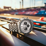 Stuhrling Original Monaco Chronograph Quartz Silver Dial Men's Watch M18215 - The Watches Men & Co #3